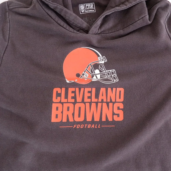 Fanatics Cleveland Browns NFL Football Brown Orange Hooded Pullover Sweatshirt L - Picture 9 of 10